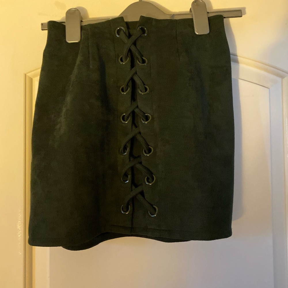 Olive green side skirt